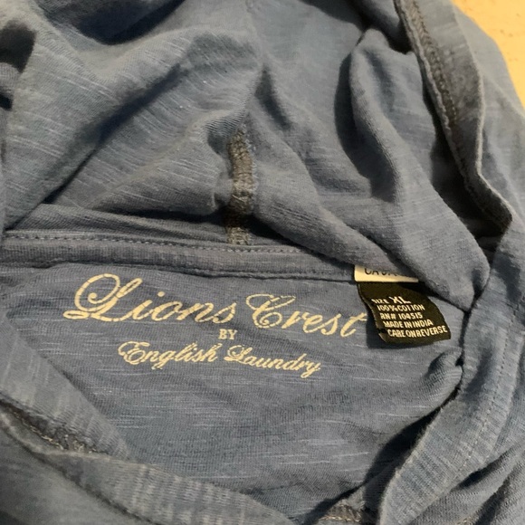 💚 Lions Crest by English Laundry Blue Hoodie - Size XL - Picture 4 of 7